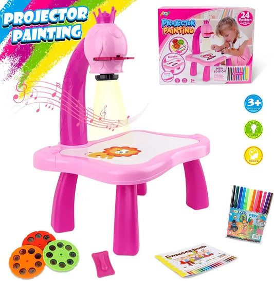 LED Projector Art Painting Table for Kids